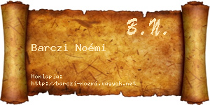 Barczi Noémi névjegykártya